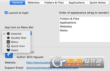 Shortcuts in Menu Bar Mac